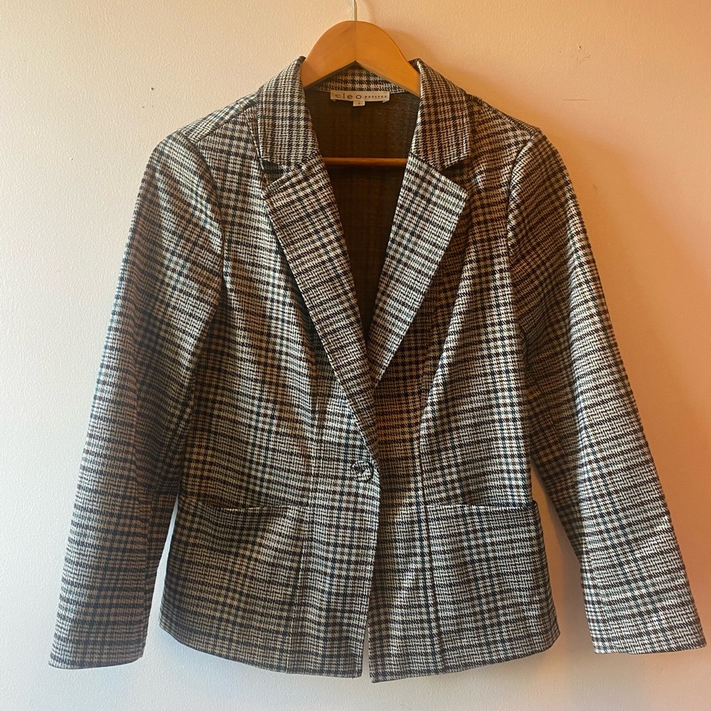 two piece cleo petites tartan pantsuit